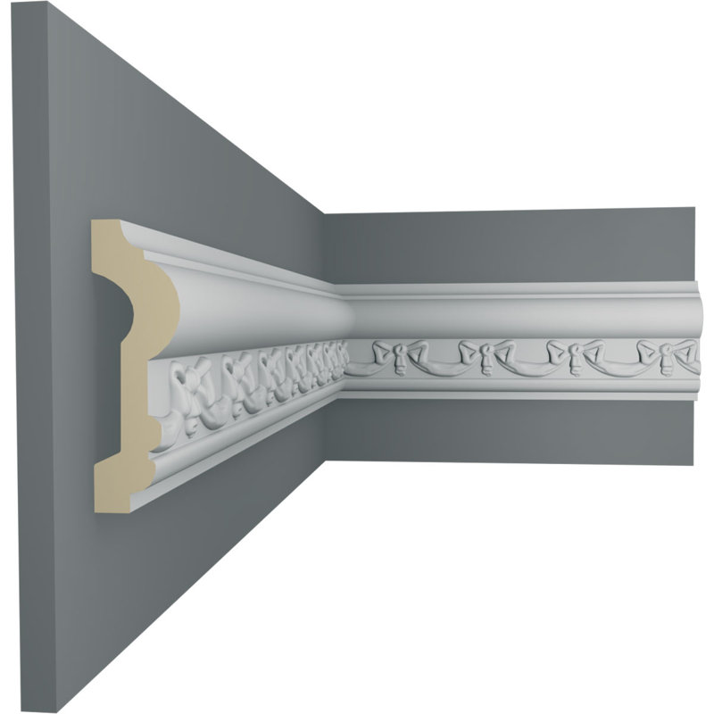 Federal Style White Polyurethane Crown Moulding Set