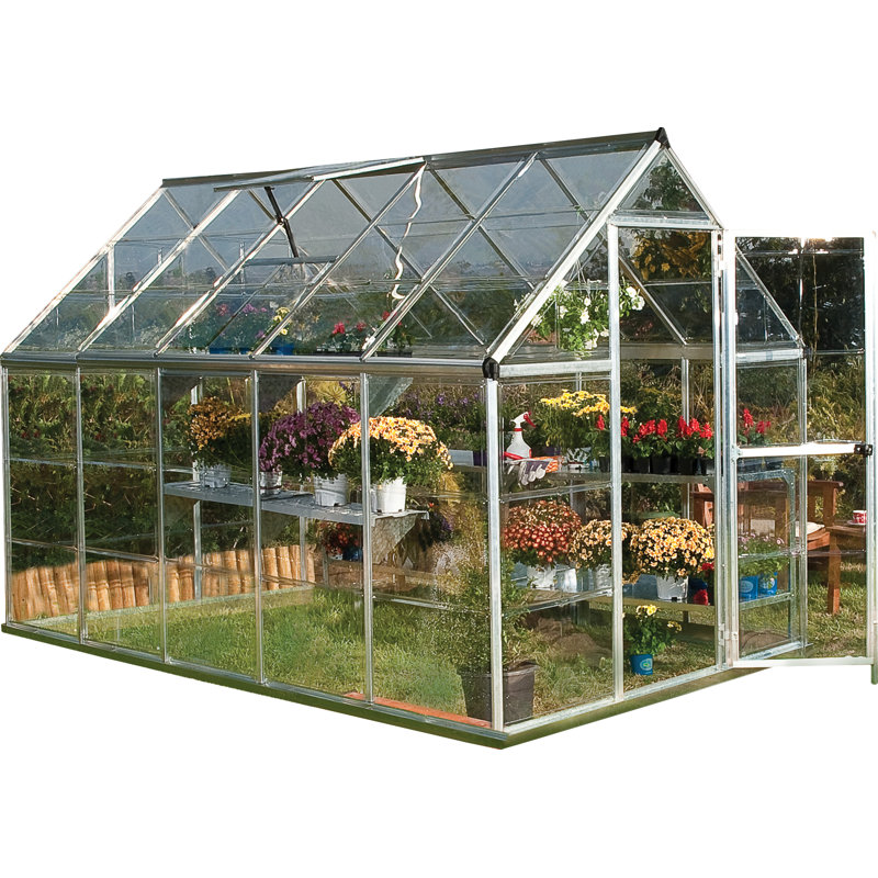 Harmony Greenhouse 6 x 4, 208cm H x 185cm W x 247cm D, Grey
