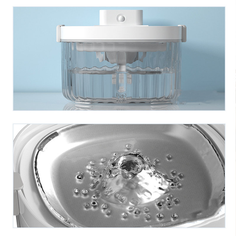 8'' White Stainless Steel Automatic Pet Water Fountain