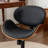 Upholstered Office Chair Adjustable Height Desk & Task Chair With Bentwood Faux Leather Swivel Chair With Metal Frame-2037668925