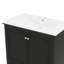 Meuble-lavabo simple 30 po avec lavabo, cadre en bois massif et panneau de fibres à densité moyenne avec 1 tiroir et 2 portes, noir