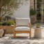 Fauteuil d'extérieur en bois d'acacia, ensemble de 2, fauteuil club de patio avec coussins, teck clair