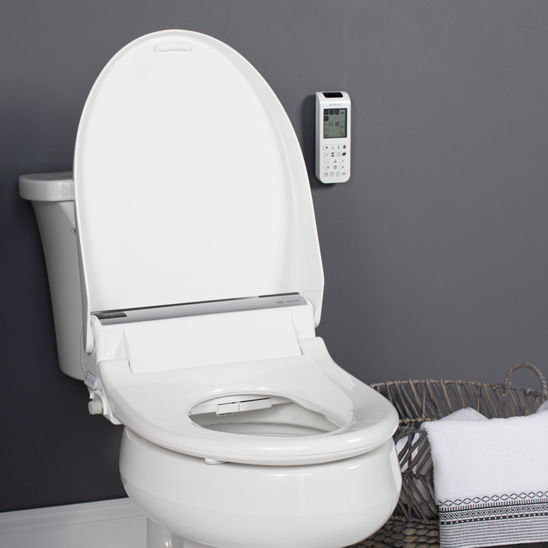 BB2000 Bidet Toilet Seat, Heated Seat, Warm Air Dryer and Temperature Control + 2 Towels, Elongated