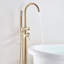 Hermogenes 2 Handle Floor Waterfall Faucet Bath Filler with Diverter