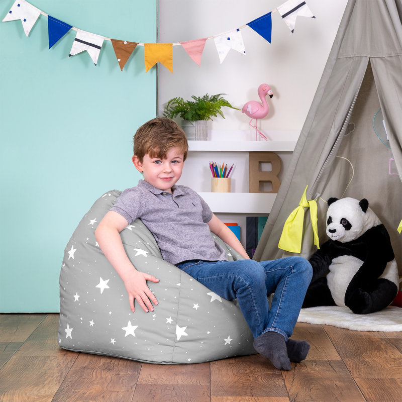 Kids Starry Skies Print Classic Bean Bag, Grey