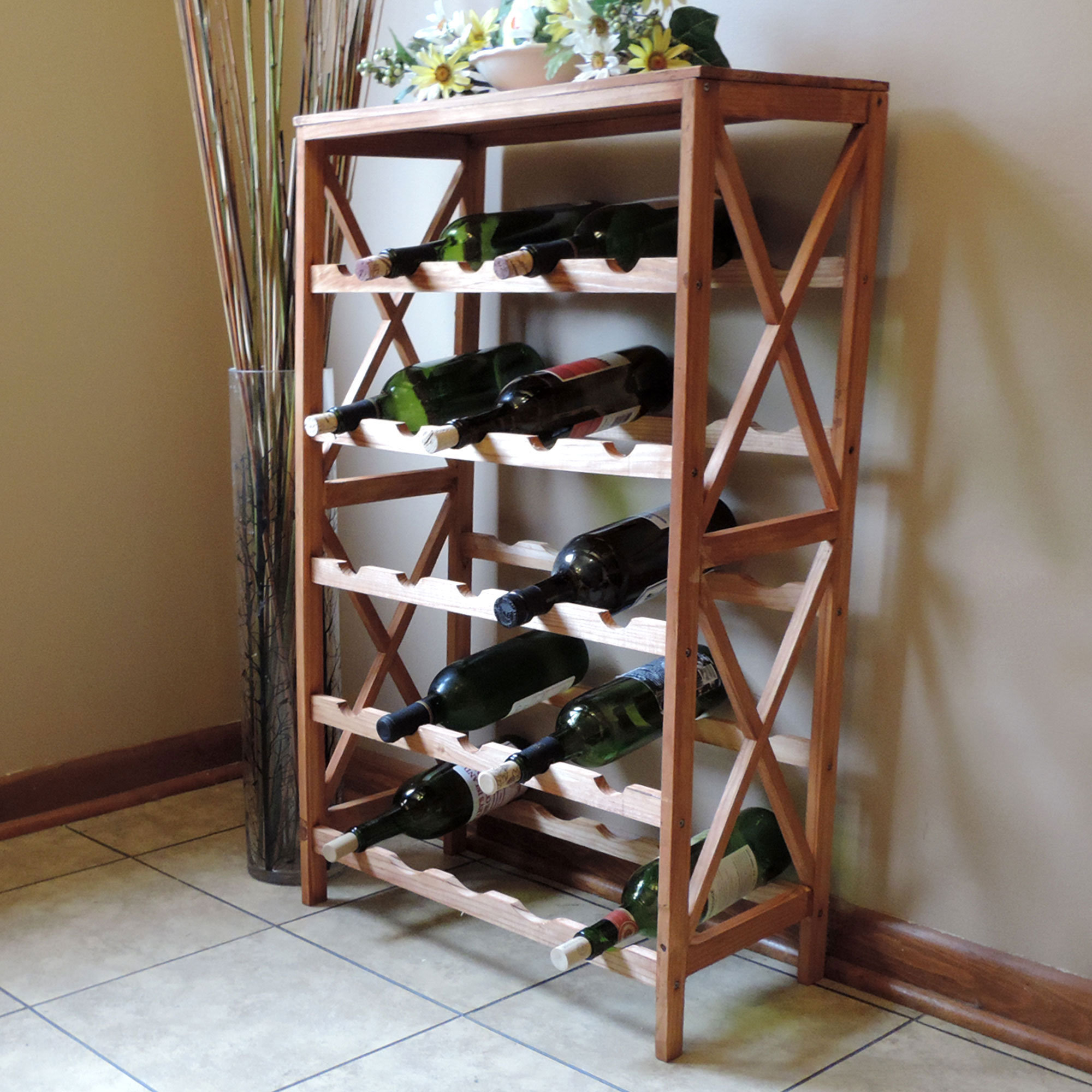 Fulford 32 bottle online floor wine bottle rack