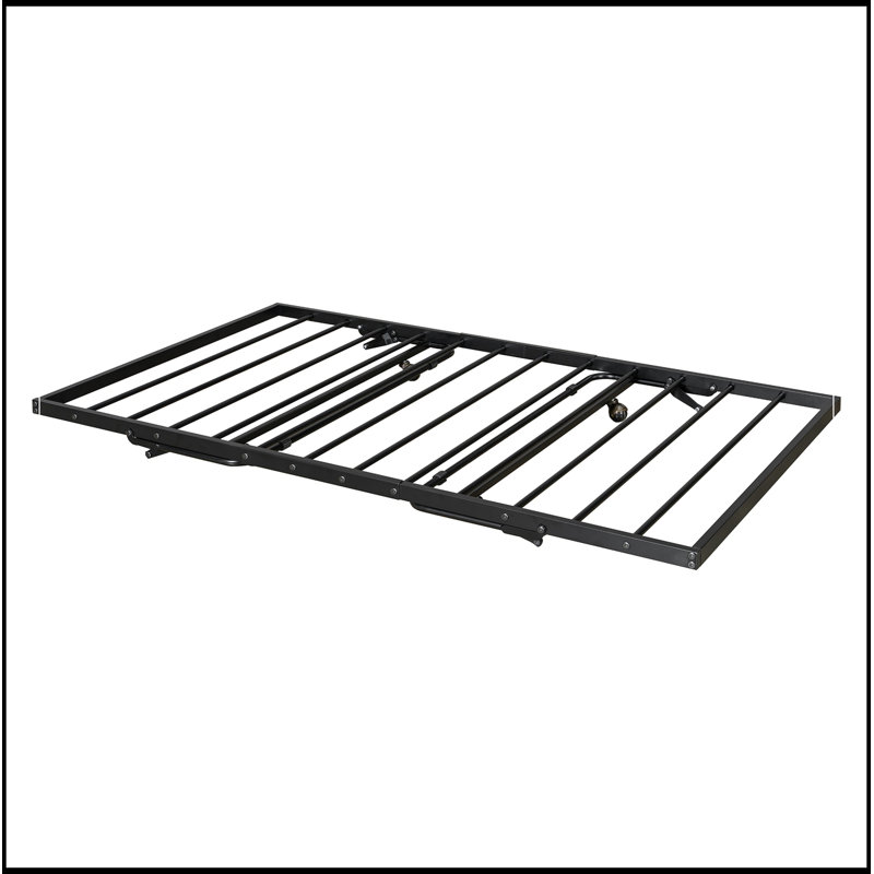 Lit gigogne Amare en métal pour lit simple avec lit gigogne réglable pour lit simple, Black