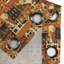 Rideaux décoratifs pour fenêtre à 2 panneaux East Urban Home City, 50 po x 54 po, orange, beige et vert-755935843