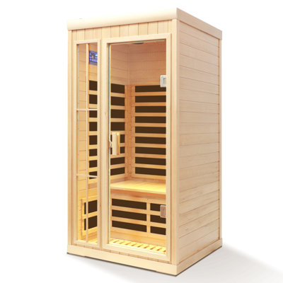 Deluxe Version Plus One Person  Far Infrared Hemlock Sauna  Room With Led Colour Lights