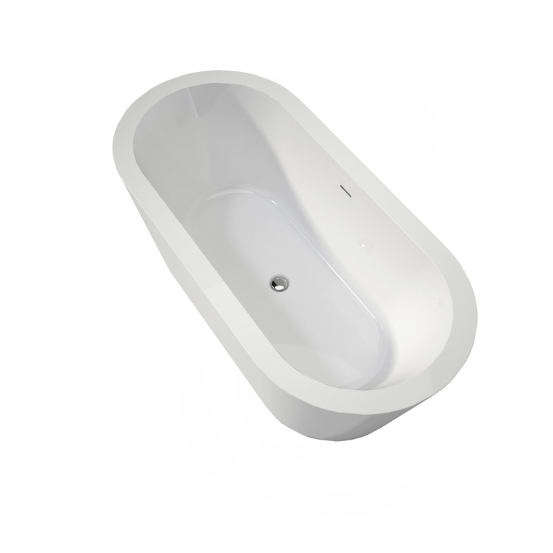 Baignoires de trempage profondes luxueuses et spacieuses, baignoires autoportantes en acrylique 67 po, blanc