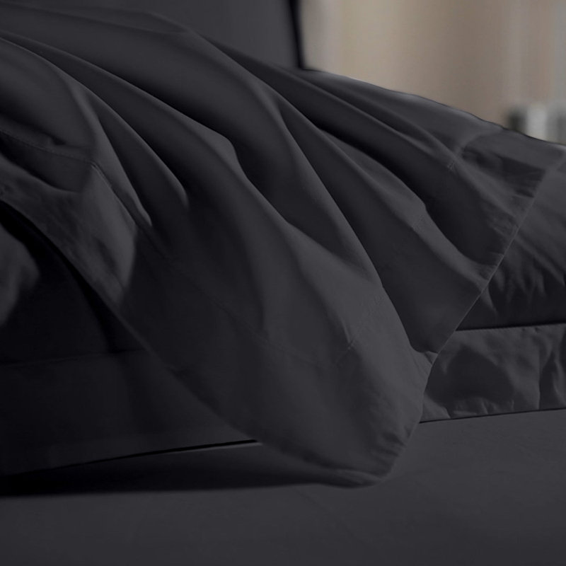 Ultra Percale Duvet Cover Set, Carbon, Queen + 2 Standard Pillow Shams