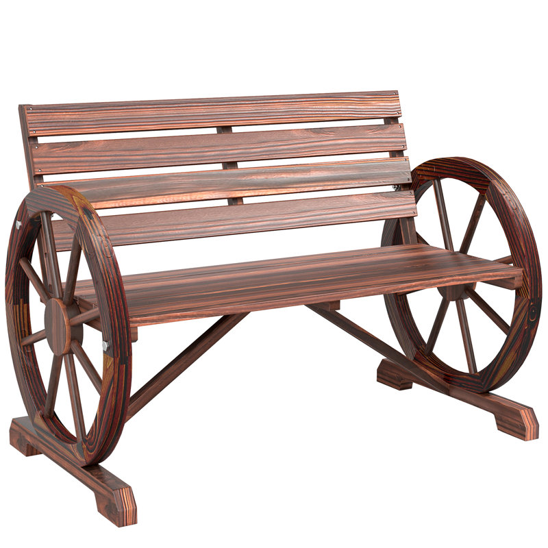Solid Wood Fir Outdoor Bench, Brown