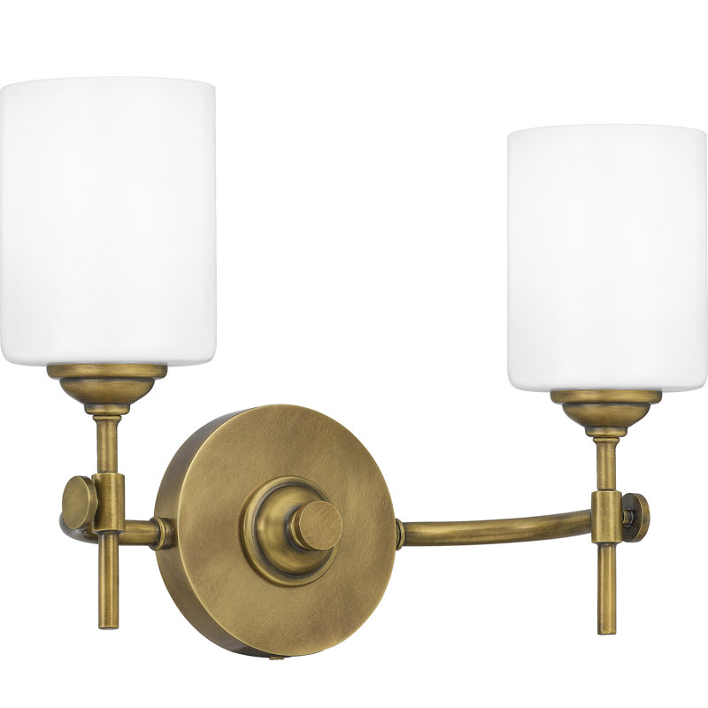 Éclairage pour meuble-lavabo en laiton vieilli 2 lumières Gaelan