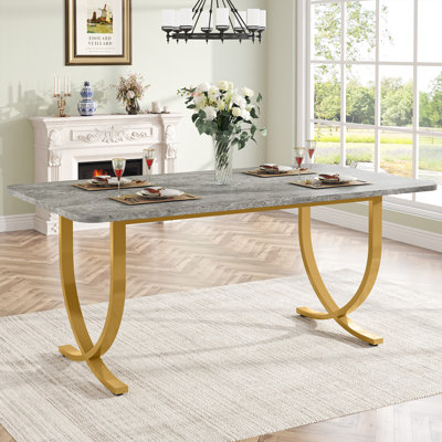 Metal Base Dining Table