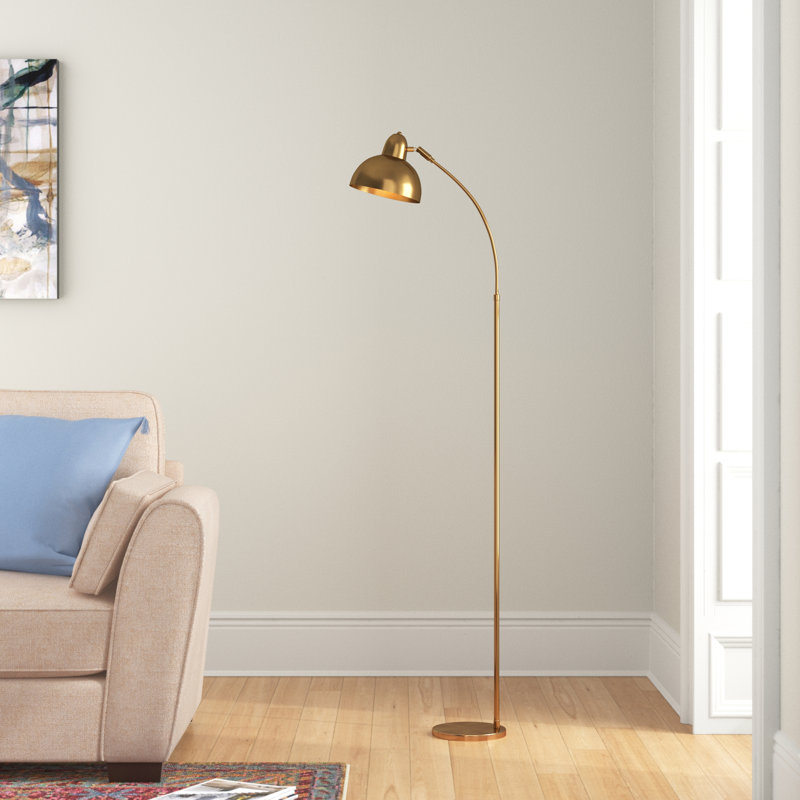 Hartranft 162cm Arc Floor Lamp, Shiny Gold