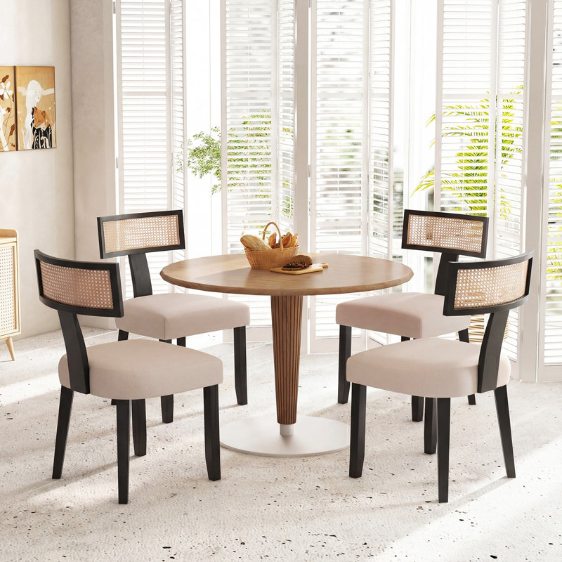 Linen Upholstered Side Chair in White