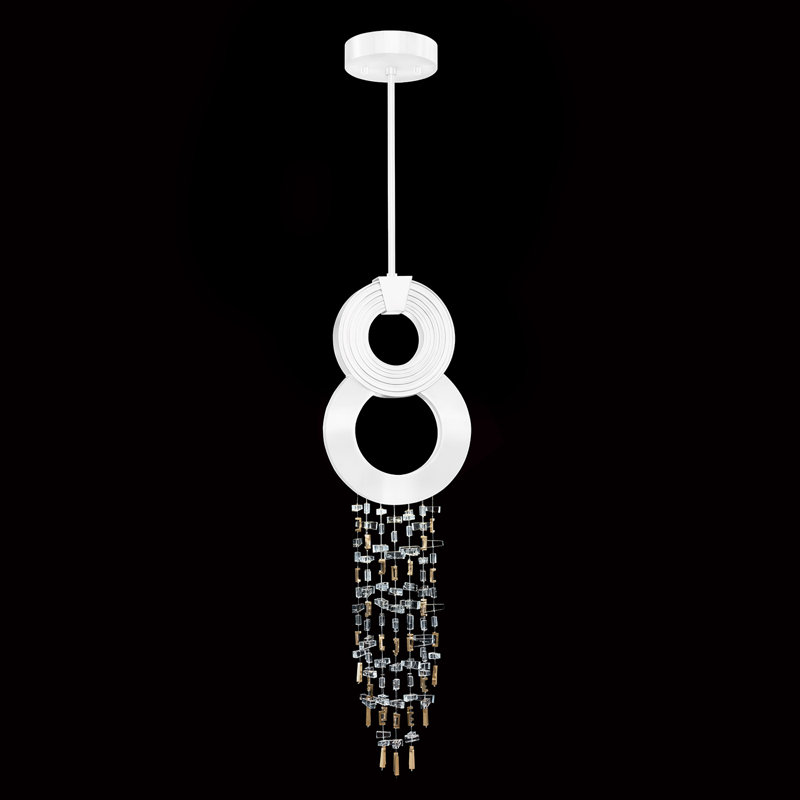 Luminaire suspendu l 10,5 po Capri, Laque blanche