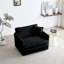 Assise simple en chenille noire confortable avec fauteuil flexible et fauteuil de soutien