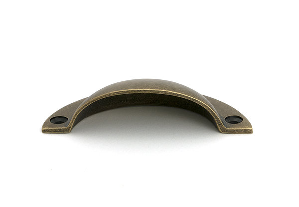 Plain Bin Pull, Burnished Brass, 3.1"