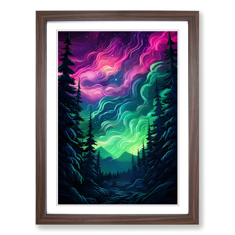 Single Picture Frame Print on Wood, 46cm H x 34cm W, Walnut Framed