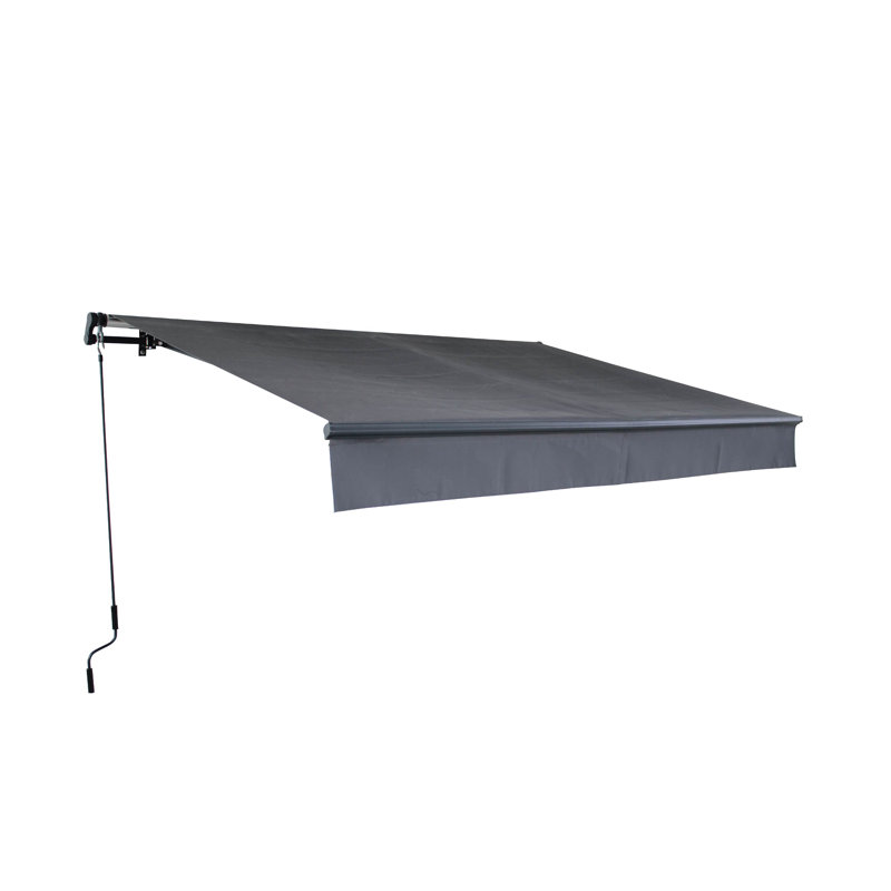 Dakota Fields 2.95cm W x 2cm D Metal Cover Retractable Patio Awning, Grey