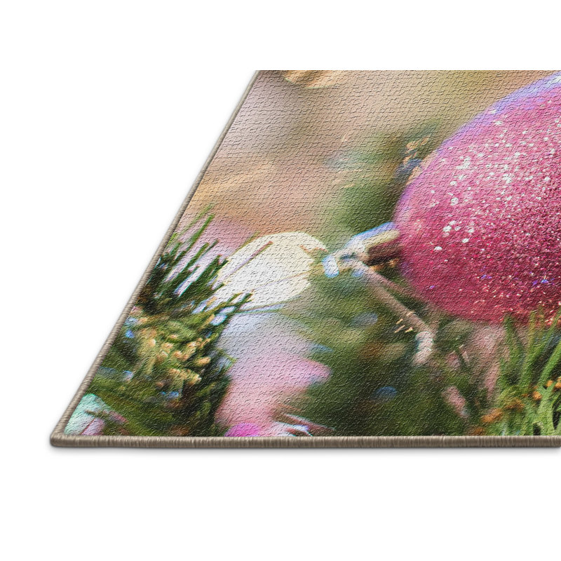 Tapis rose Ornament, Rectangle 3 pi x 5 pi