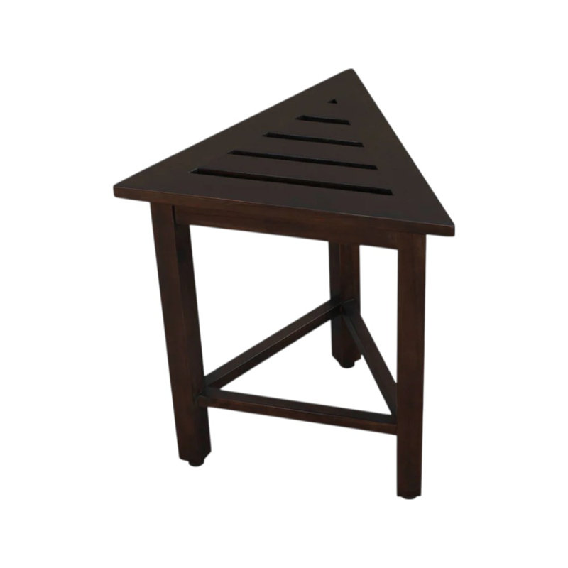 Banc de douche en coin en teck de 18 po Hotel, Teck foncé