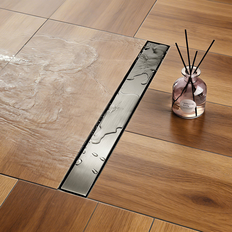 Drain de douche linéaire 18 po, Nickel brossé