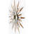 Midcentury/Modern Starburst Metal Wall Clock 23 Inches - Walnut