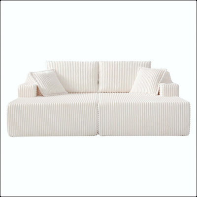 83" Oversized Double Chaise Lounge Sofa Bed with 6 Pillows