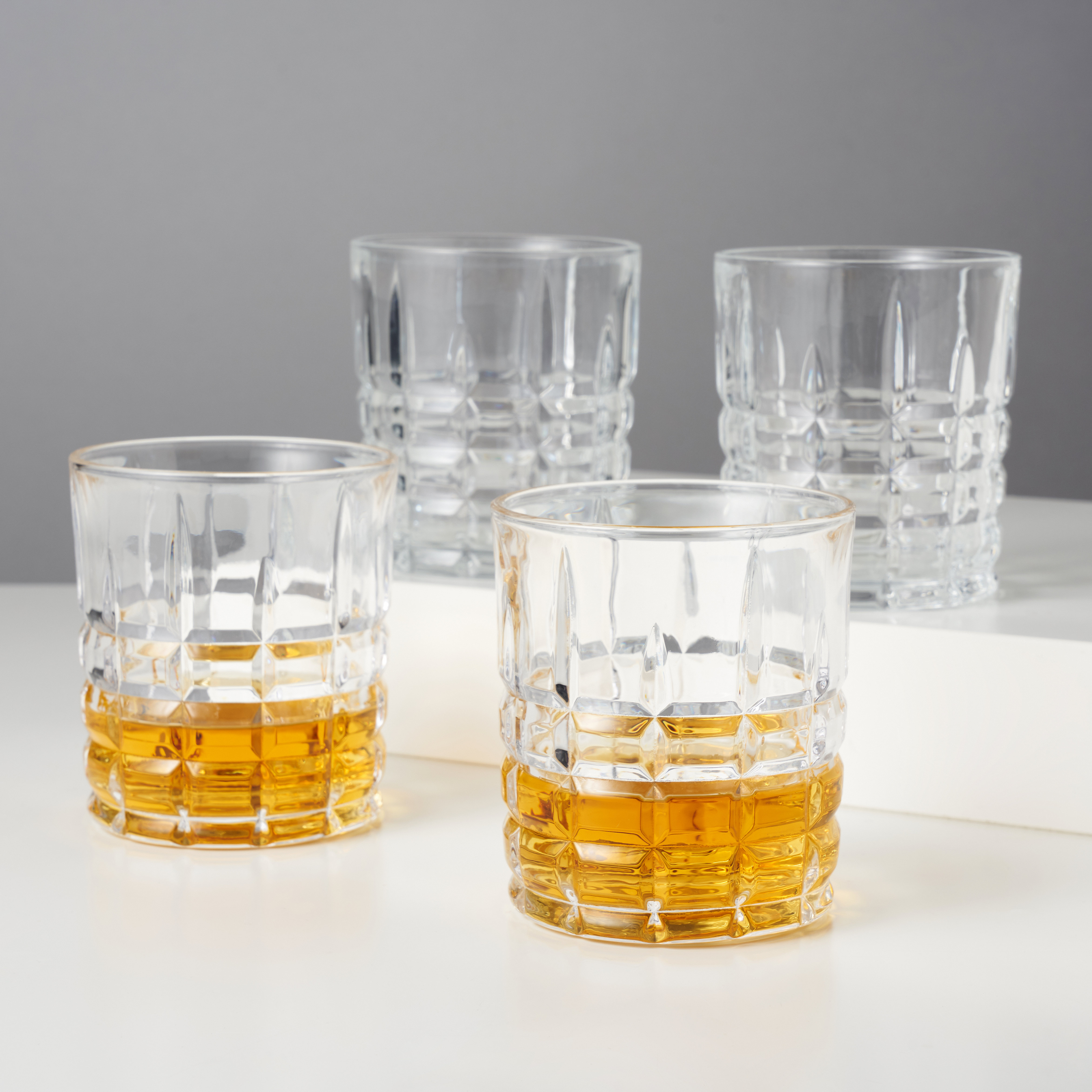 Viski Gold & Crystal Patterned Highball Glasses