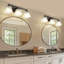 Luminaire pour meuble-lavabo de ferme à 3 lumières à intensité variable, verre carré blanc givré, finition bronze huilé