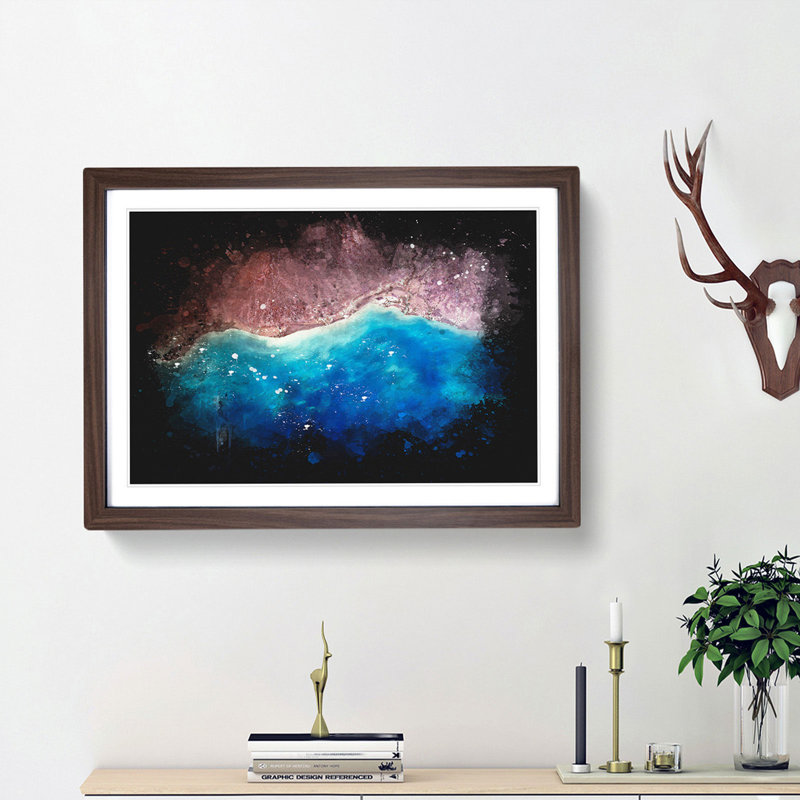 The Beauty of the Earths Landscape - Picture Frame Graphic Art Print, 45cm H x 63cm W x 2cm D, Walnut Framed