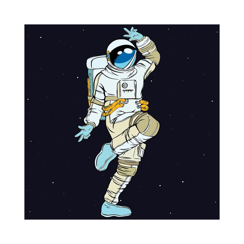 Dancing Astronaut by Art Mirano - Wrapped Canvas Print, 93.98cm H x 93.98cm W