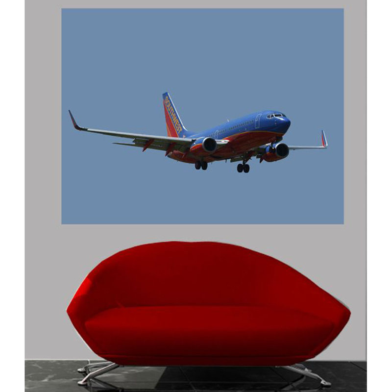 Adhésif décoratif Chibi Southwest 737 on approche, H 36,5 po x l 48 po