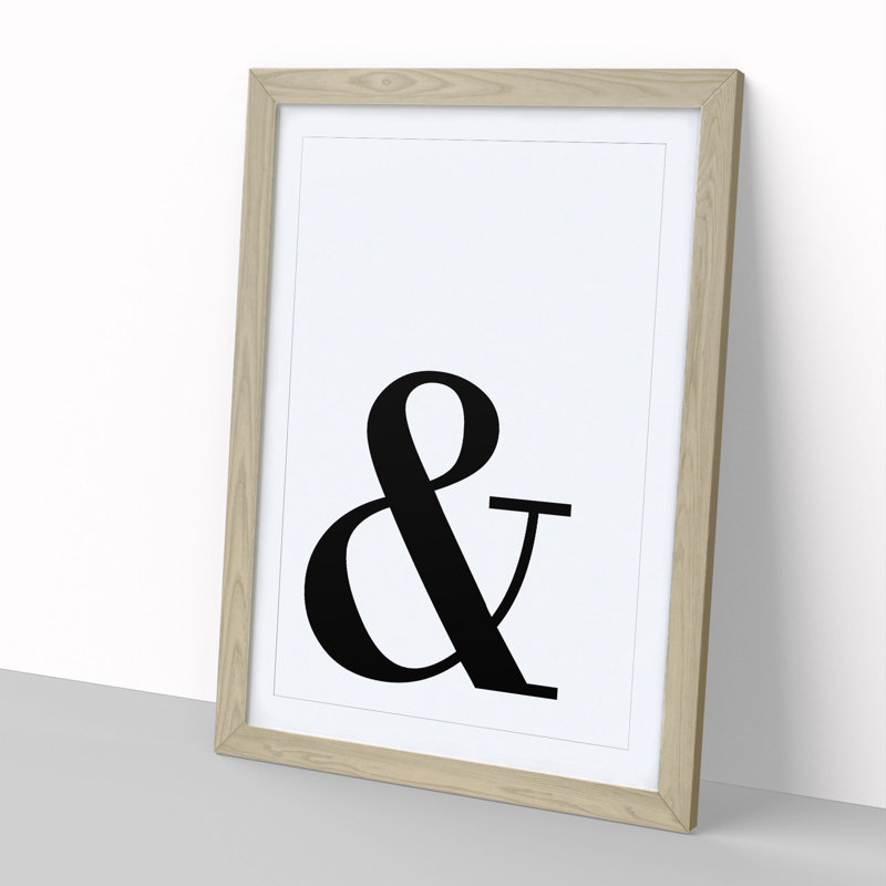 And - Picture Frame Typography, Oak, 65cm H x 48cm W x 2cm D