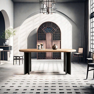 Simple ash solid wood dining table