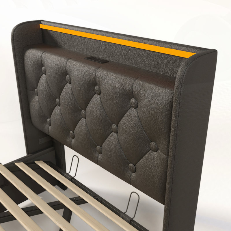 Twin Size Upholstered Bed, Twin