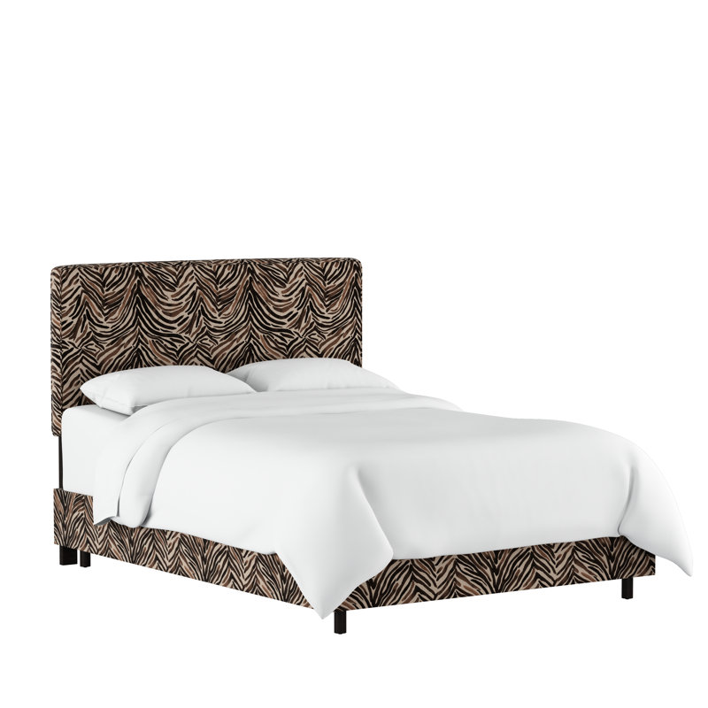 Lit tapissier Marquise, Zébré chocolat délavé, Grand