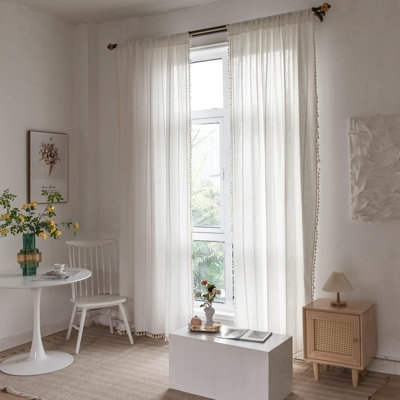 Rideaux Boho semi-occultant 84 po 2 panneaux