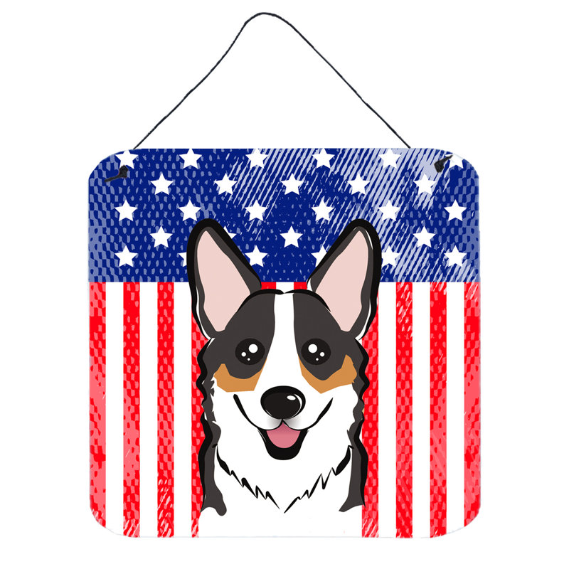 Décoration murale drapeau american, Corgi tricolore