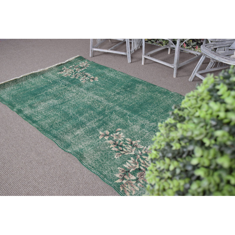 Tapis turc floral à motif floral Oushak - tapis rétro Anatolian