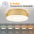 Dimmable Led Gold Drum Glass Flush Mount