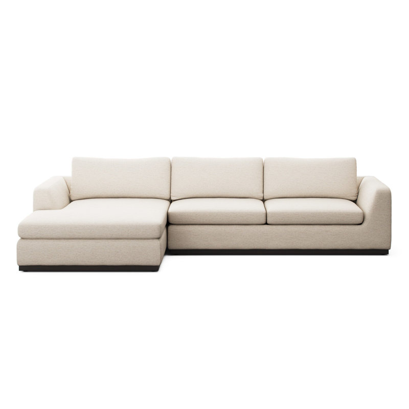 Colt Sofa & Chaise, Crypton Nomad Snow Polyester Blend, Left Hand Facing