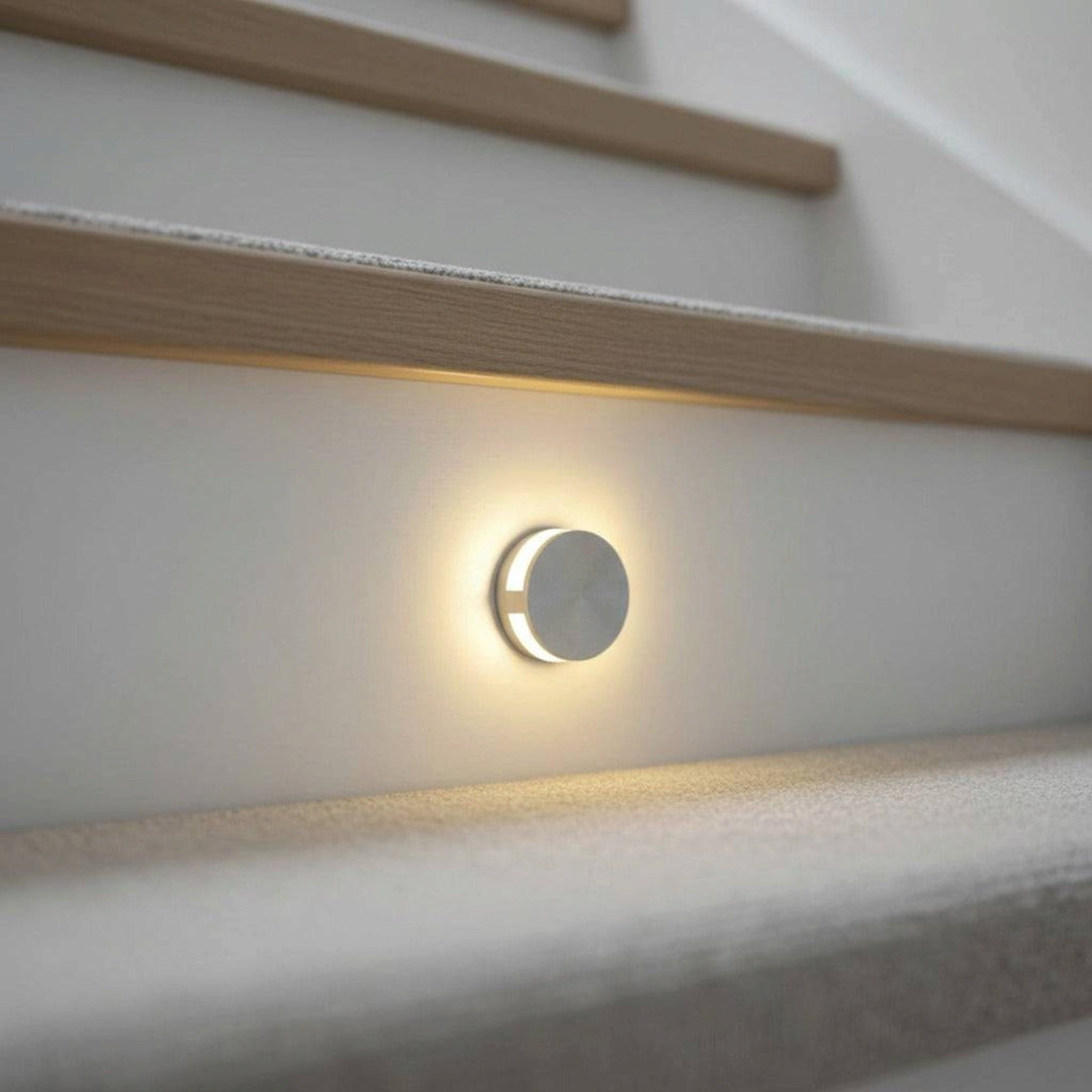 B&Q - Ultrabeam Round Recessed Indoor Wall LightStairway And Stair Riser Light 1 Watt Led Brushed Aluminium Finish - Image 2