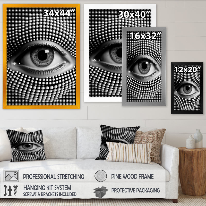 «Arondello Eye In Circular Infinity IV», reproduction sur toile, Cadre photo noir, L 12 po x H 20 po