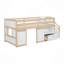 Lit mezzanine simple en bois avec escalier, tiroir et tablette