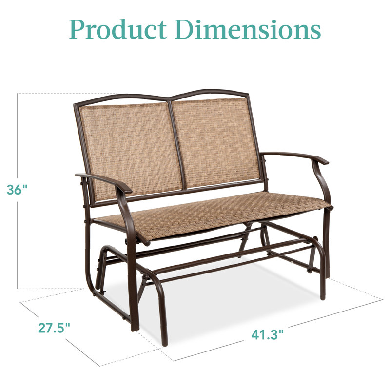 Fauteuil oscillant d'extérieur en métal Nethuki, Brun