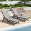 Ensemble de 2 chaises longues d'extérieur avec dossier réglable et porte-gobelet-1200974422