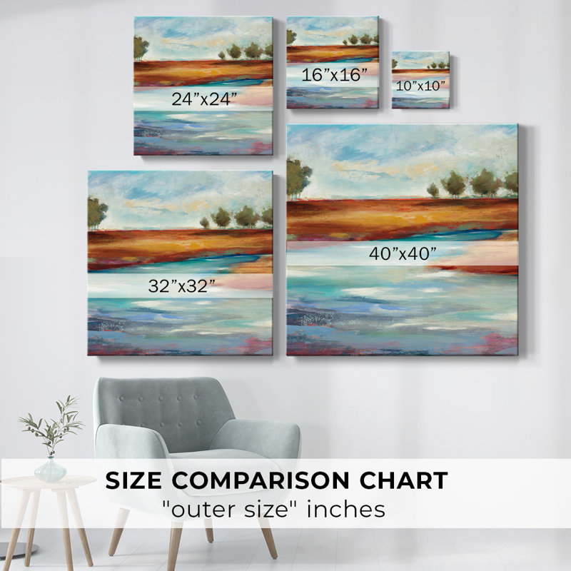 Paysage lisse sur toile, H 24 po x l 24 po